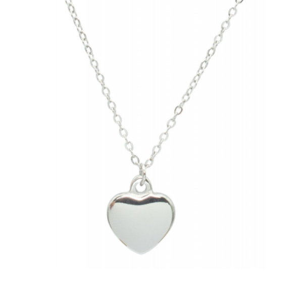 łańcuszek w kształcie serca srebrny
