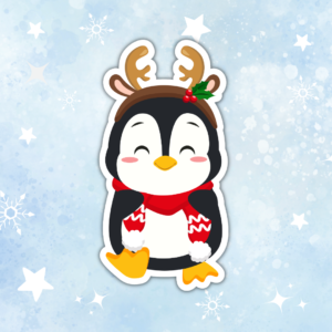 Naklejka Świąteczna, naklejki świąteczne Luna World, Naklejka renifer , Naklejka pingwinek, naklejka pingwin