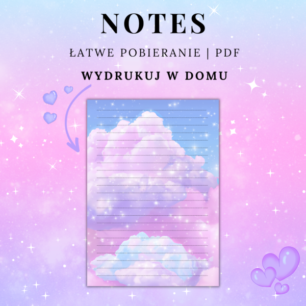 Notes 1 unicorn do wydrukowania