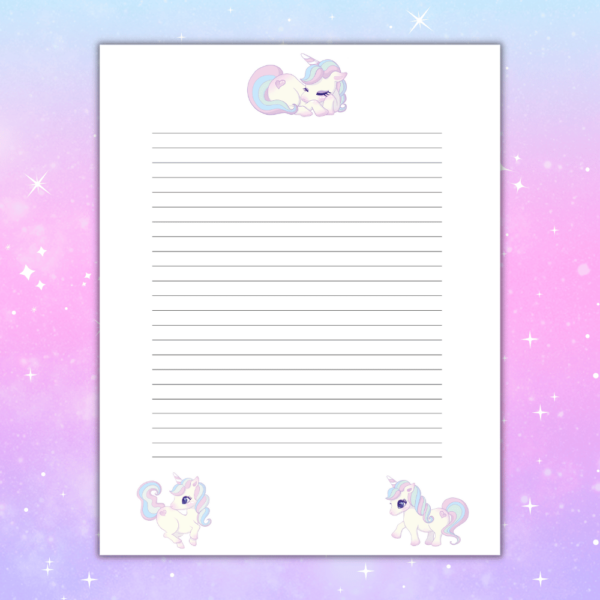 Notes 6 unicorn do wydrukowania