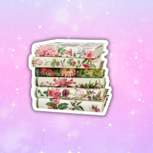 Naklejka KSIĄŻKI Z KWIATAMI NA OKŁADCE