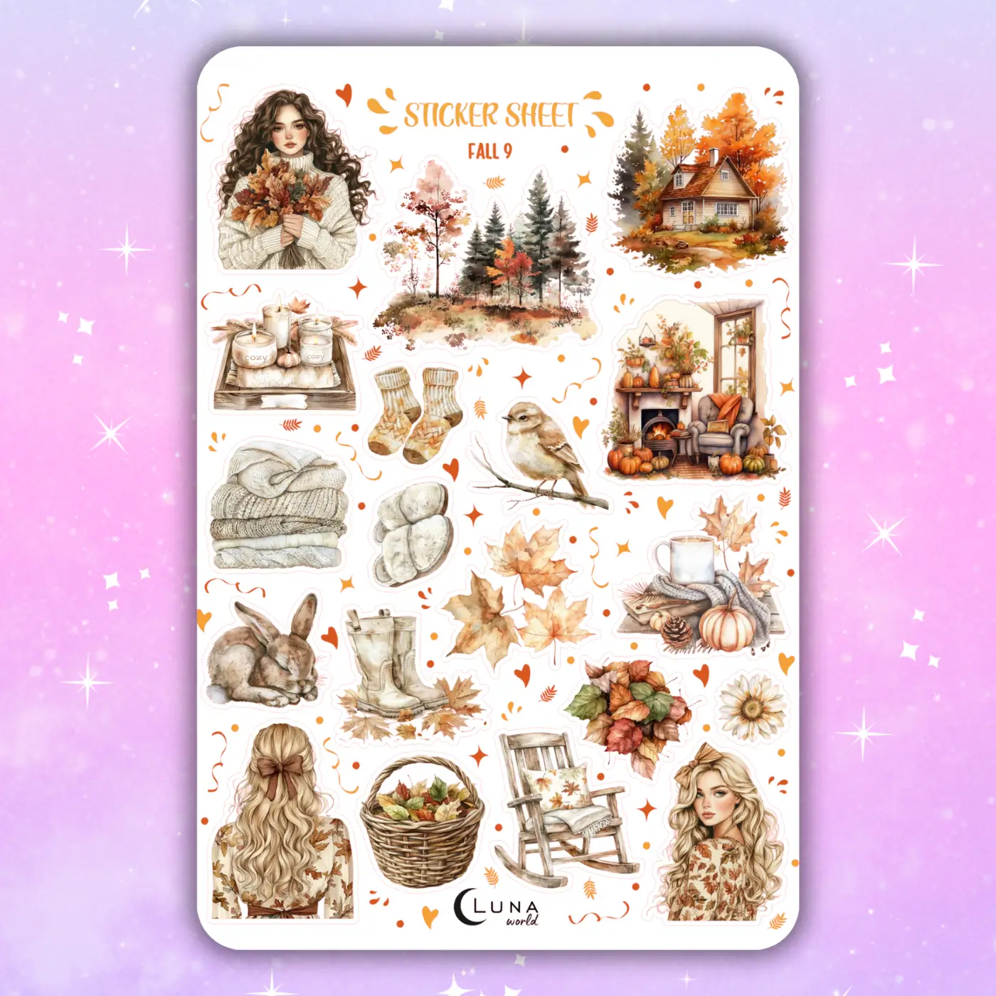 jesienny arkusz naklejek