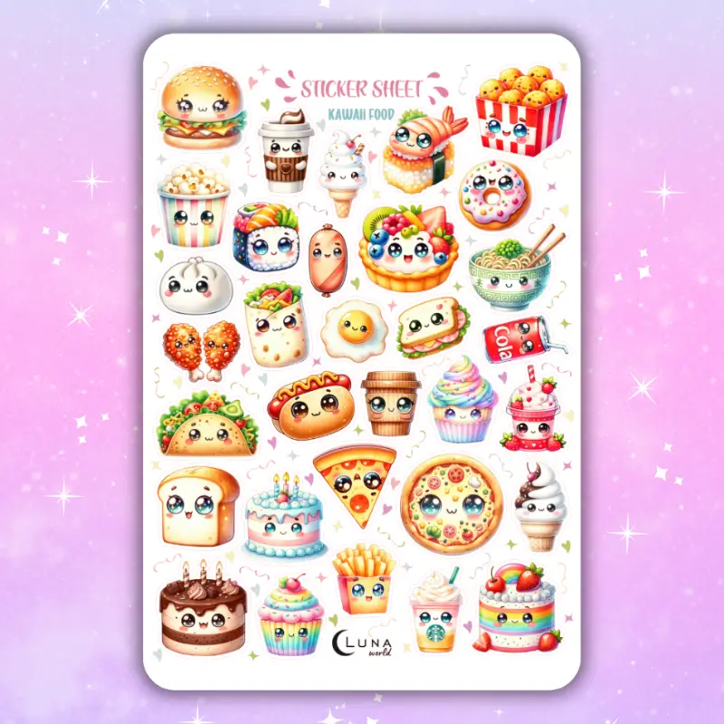 Naklejki Bullet Journal JEDZENIE kawaii