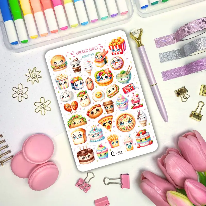 Naklejki Bullet Journal JEDZENIE kawaii