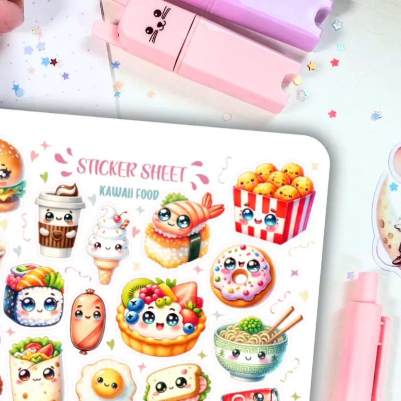 Naklejki Bullet Journal JEDZENIE kawaii