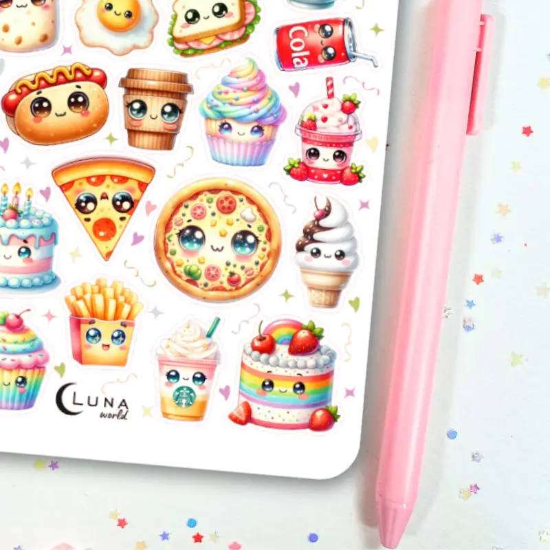 Naklejki Bullet Journal JEDZENIE kawaii