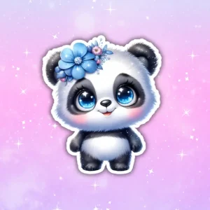 Naklejka PANDA Z NIEBIESKIMI OCZAMI