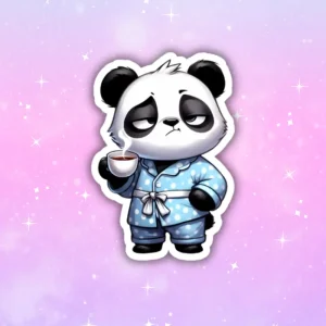 Naklejka PANDA Z KAWĄ
