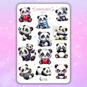 Naklejki bullet journal PANDA