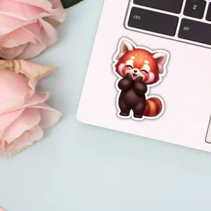 Naklejka PANDA CZERWONA