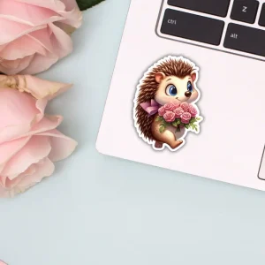 Naklejka JEŻYK Z BUKIETEM