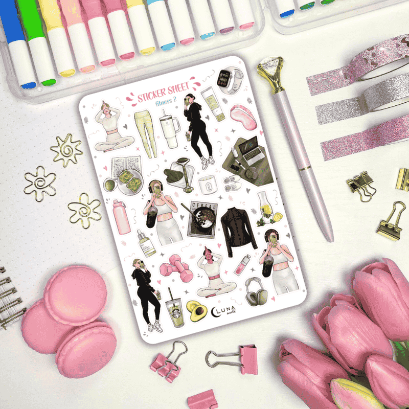 Naklejki Bullet Journal FITNESS 2