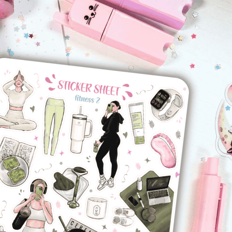 Naklejki Bullet Journal FITNESS 2