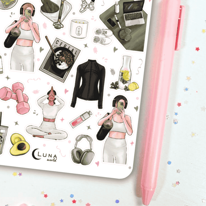 Naklejki Bullet Journal FITNESS 2