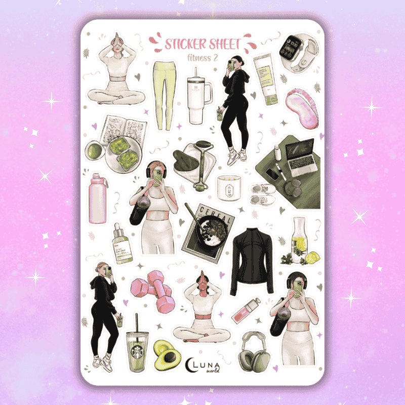 Naklejki Bullet Journal FITNESS 2