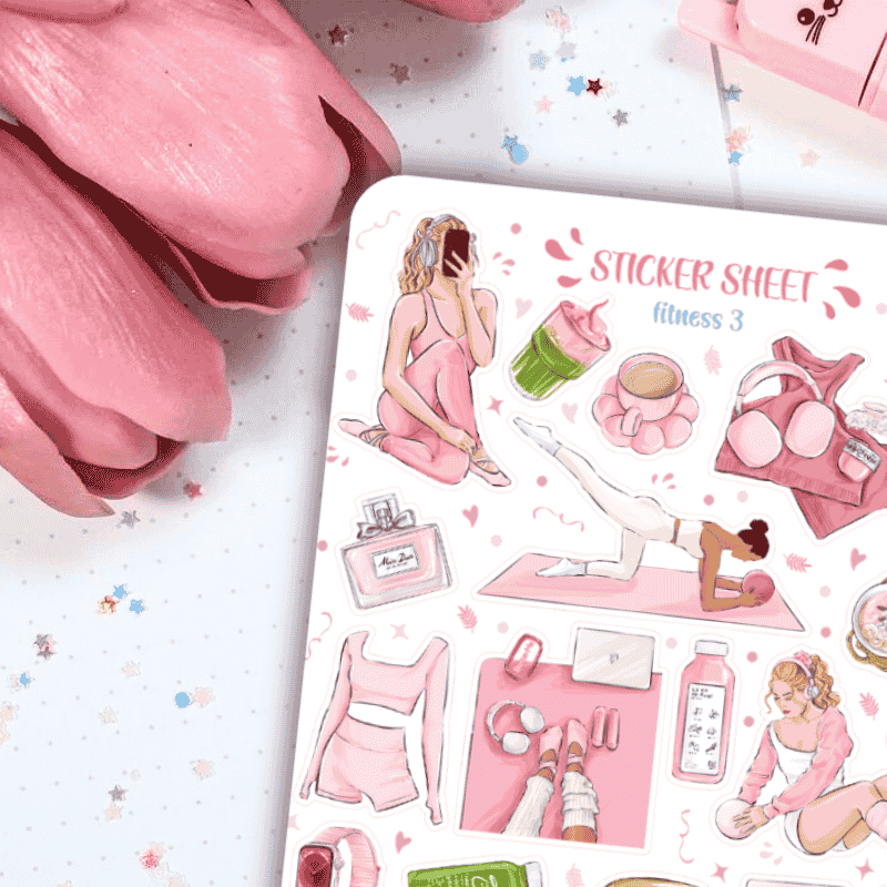 Naklejki Bullet Journal FITNESS 2