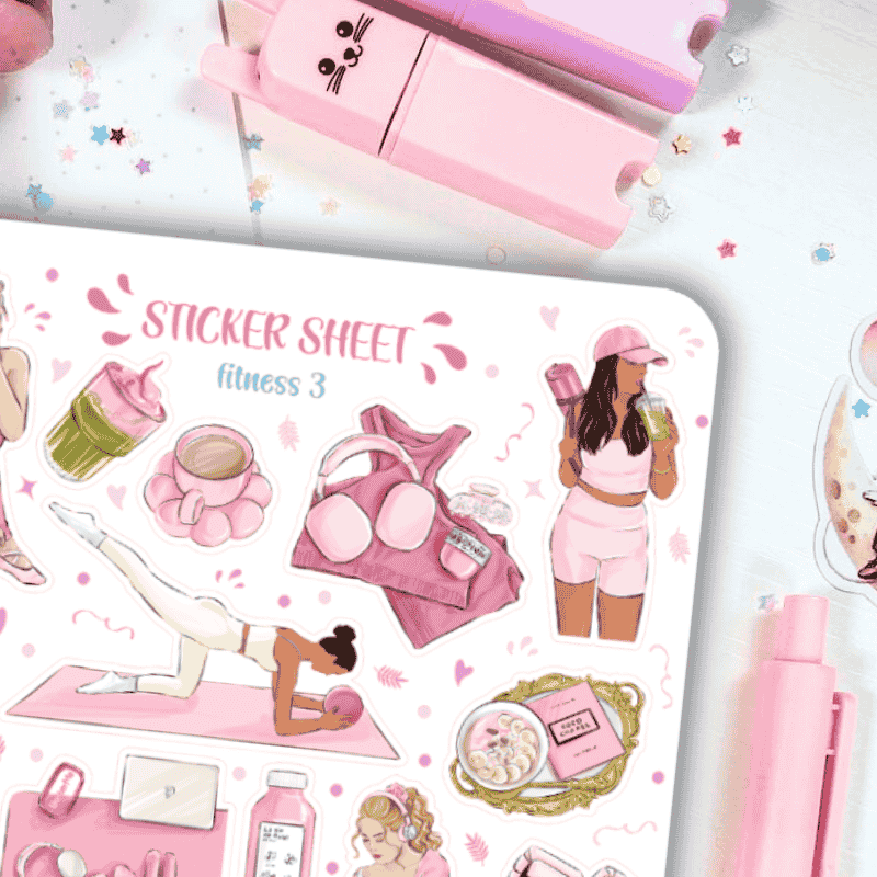 Naklejki Bullet Journal FITNESS 2