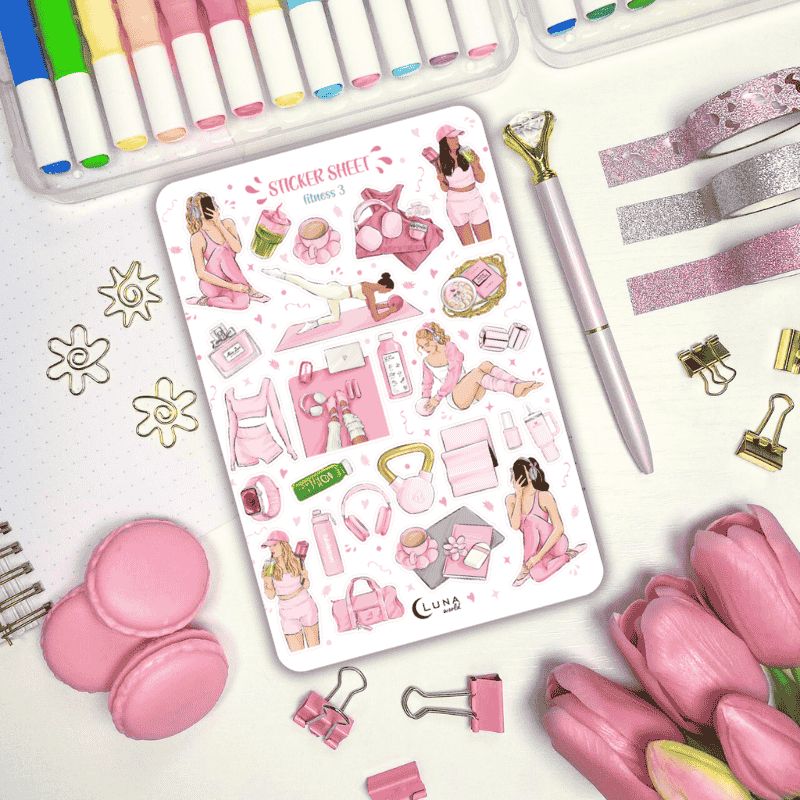 Naklejki Bullet Journal FITNESS 2