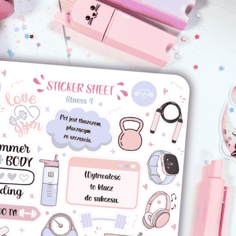 Naklejki Bullet Journal FITNESS