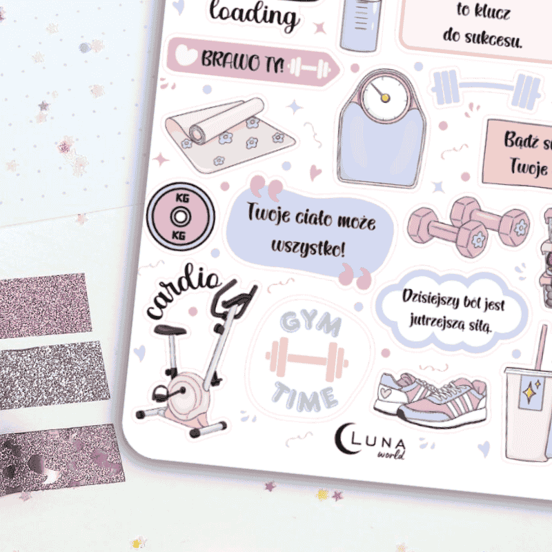 Naklejki Bullet Journal FITNESS