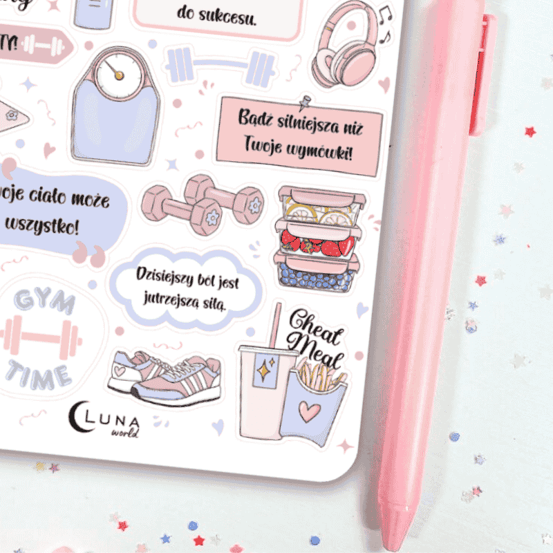 Naklejki Bullet Journal FITNESS
