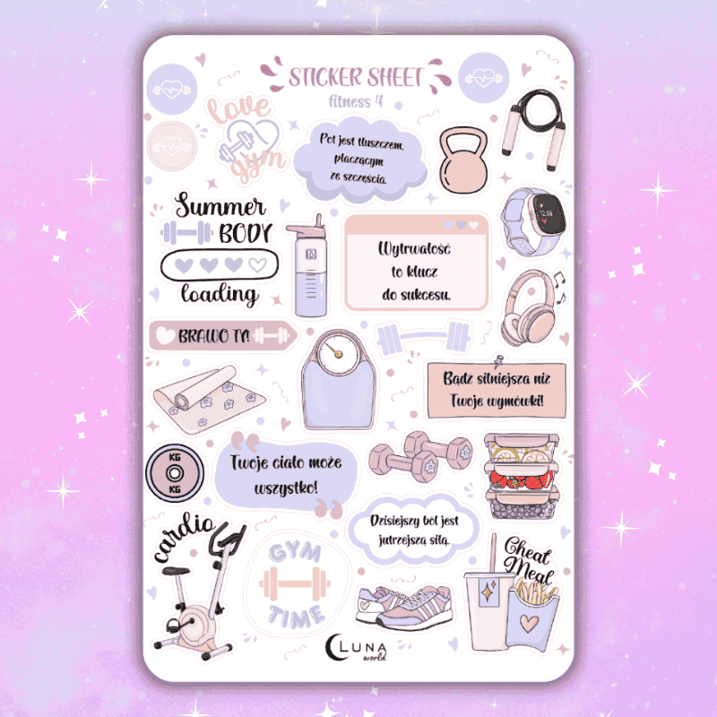 Naklejki Bullet Journal FITNESS