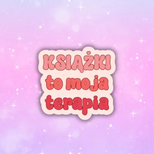 Naklejka KSIĄŻKI TO MOJA TERAPIA NAPIS