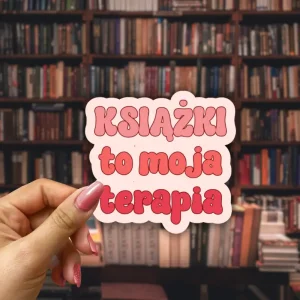 Naklejka KSIĄŻKI TO MOJA TERAPIA NAPIS