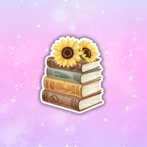 Naklejka KSIĄŻKI ZE SŁONECZNIKAMI