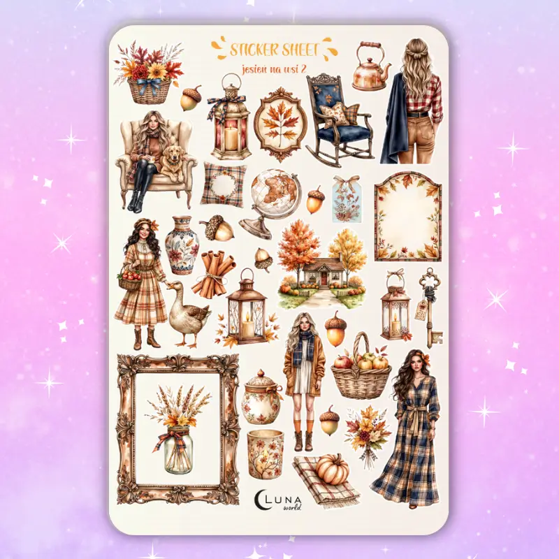 Naklejki bullet journal JESIEŃ NA WSI 2