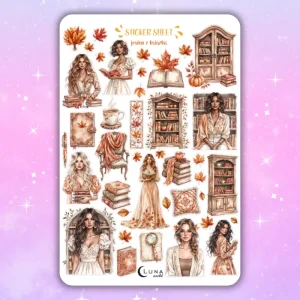 Naklejki bullet journal JESIEŃ Z KSIĄŻKĄ