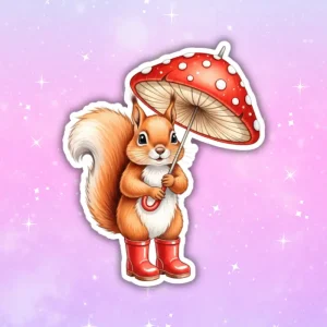 Naklejka WIEWIÓRKA Z PARASOLKĄ