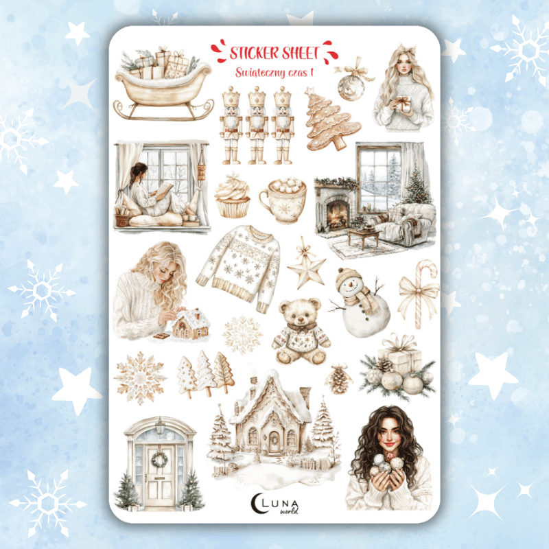 Naklejki bullet journal ŚWIĄTECZNY CZAS 1