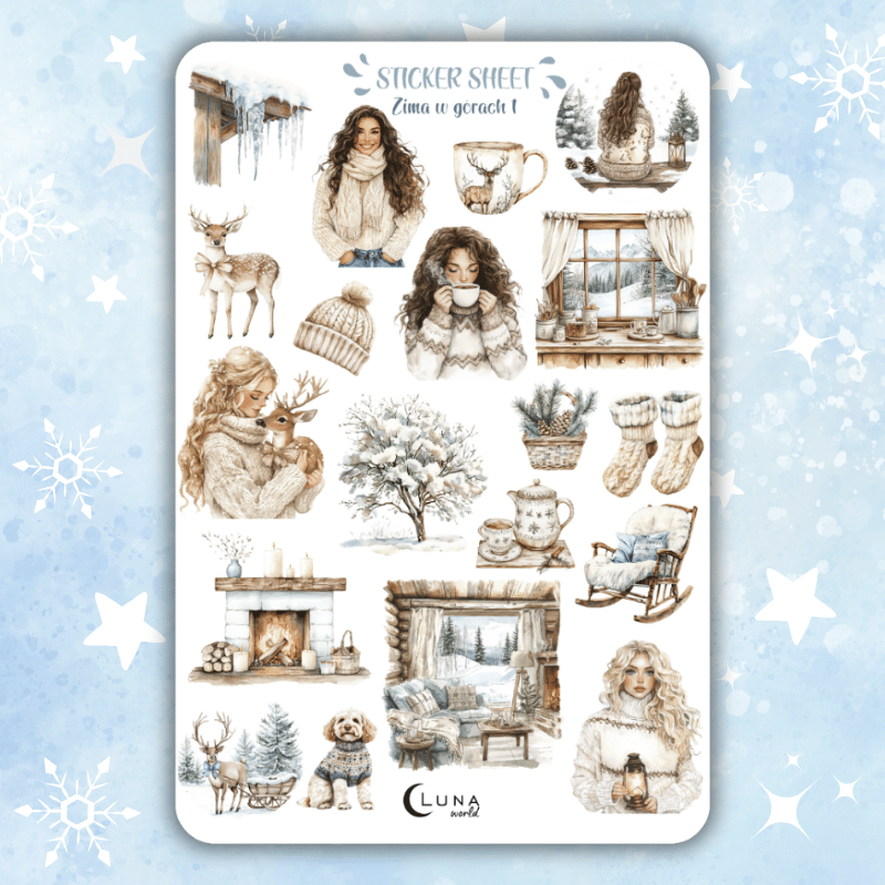 Naklejki bullet journal ZIMA W GÓRACH 1