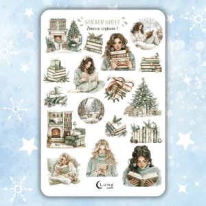 Naklejki bullet journal ZIMOWE CZYTANIE 1