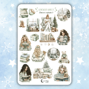 Naklejki bullet journal ZIMOWE CZYTANIE 2