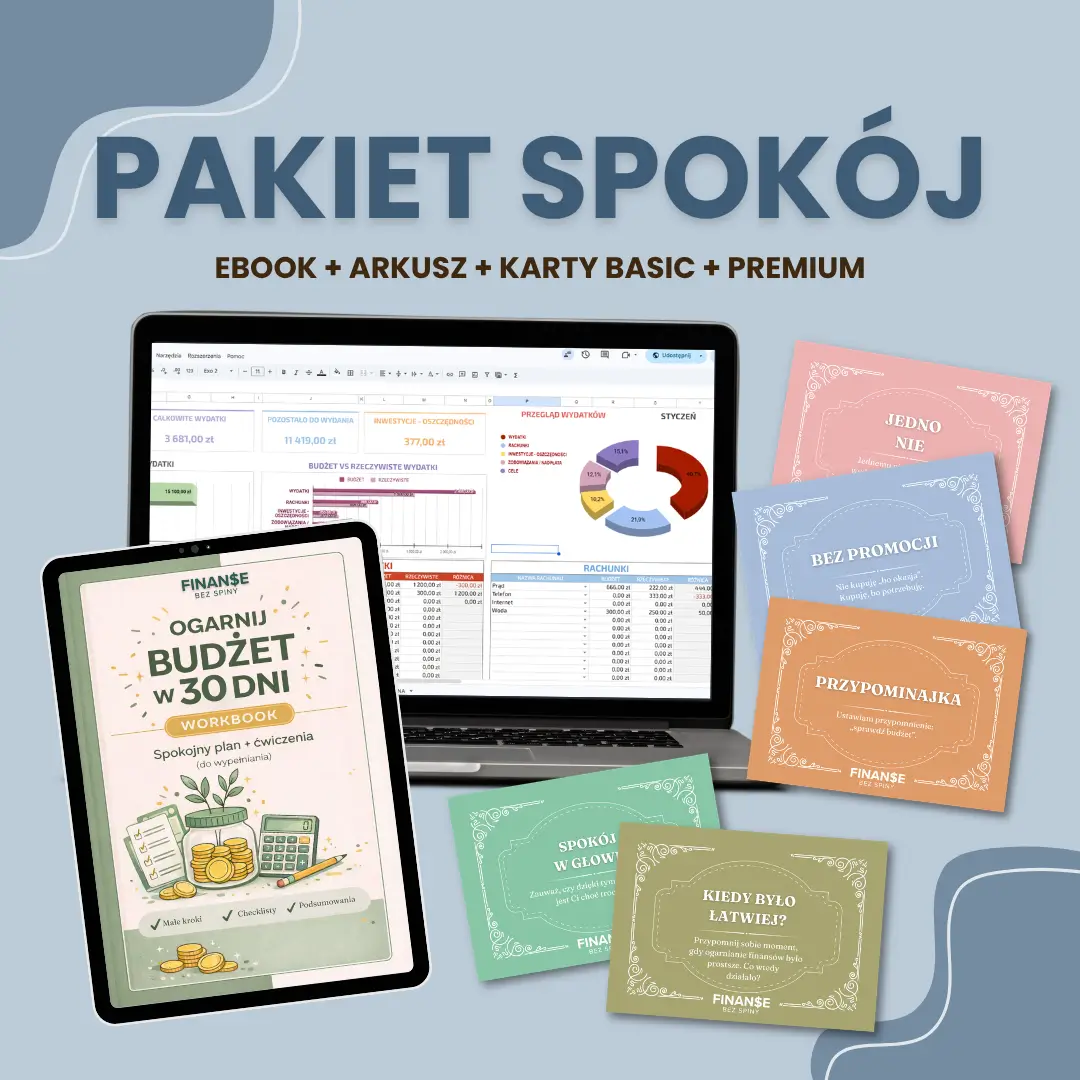 PAKIET SPOKÓJ Ebook + arkusz + karty BASIC + PREMIUM