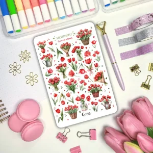 Tulipany – wiosenne naklejki do planera