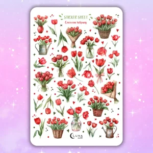 Tulipany – wiosenne naklejki do planera