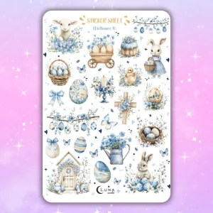 Wielkanoc w błękicie – naklejki do planera