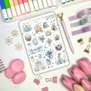 Wielkanoc w błękicie – naklejki do planera