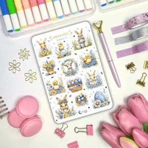 naklejki wielkanocne króliczki do planera