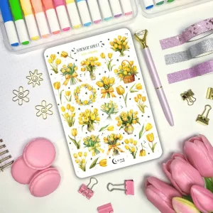 Wiosenne tulipany – naklejki do planera